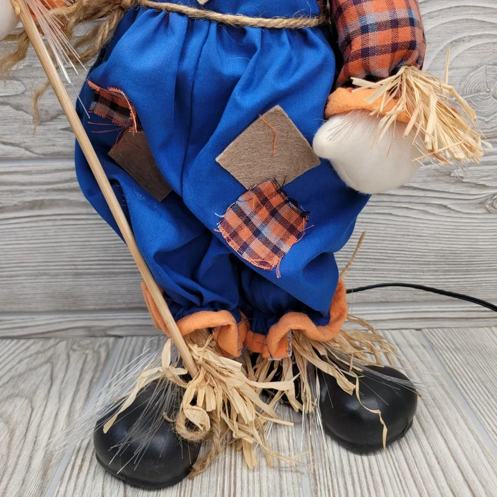 Fiber Optic Pumpkin Scarecrow Standing Halloween Decoration Fall Harvest Autumn‎